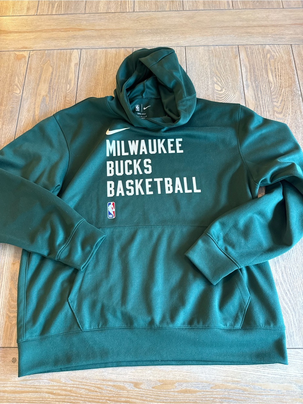 NBA Green Dri-FIT Pullover Hoodie with White Logos